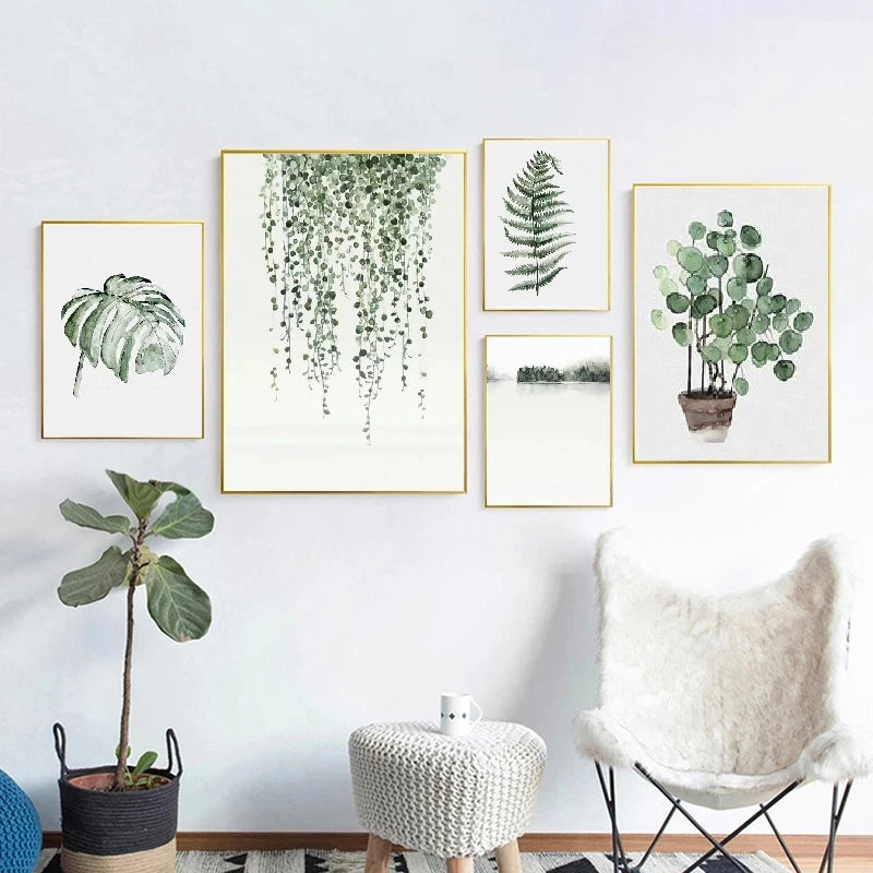 plante tropicale moderne art mural scandinave décoration intérieure
