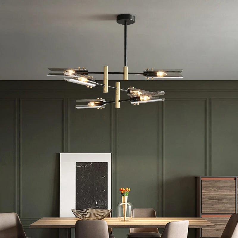 lustre en verre au design nordique et créatif