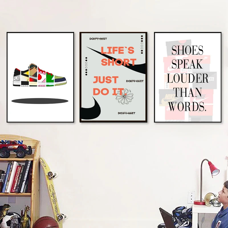 affiche d'art sneaker box moderne pour passionnés de sneakers