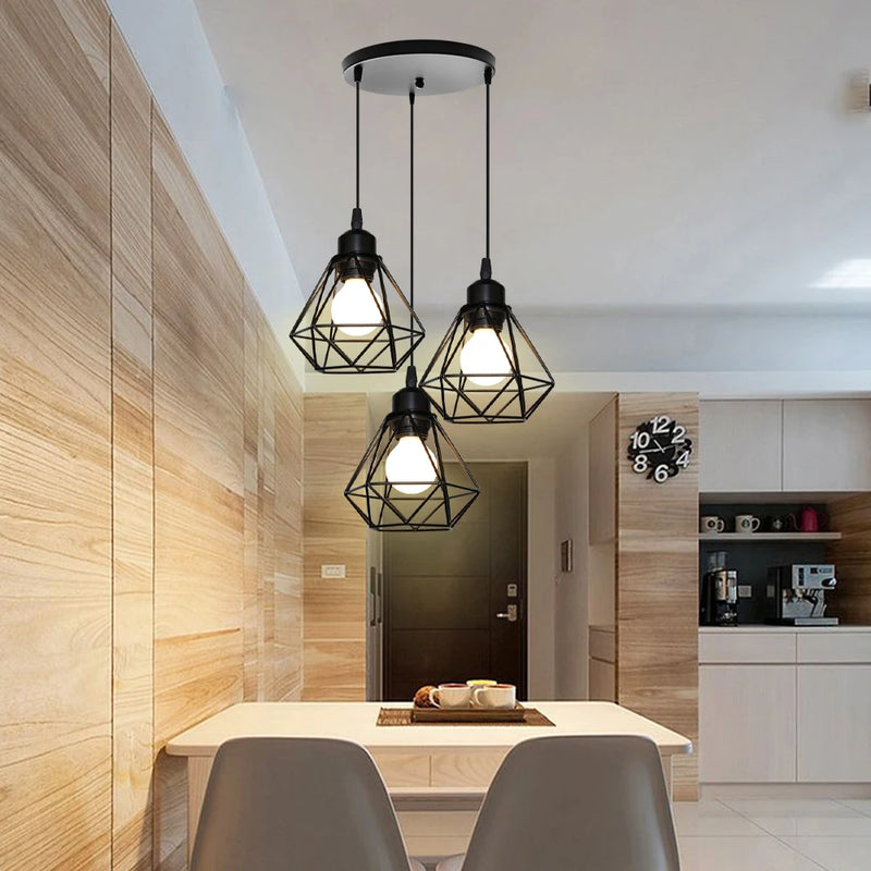 lustre moderne à suspension led avec abat-jour