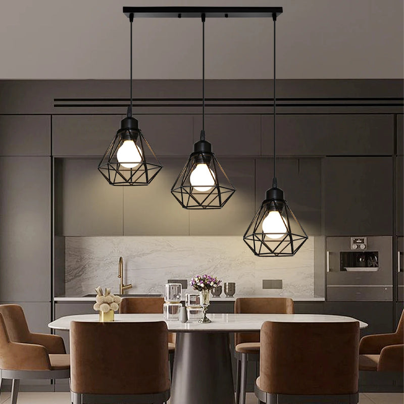 lustre moderne à suspension led avec abat-jour