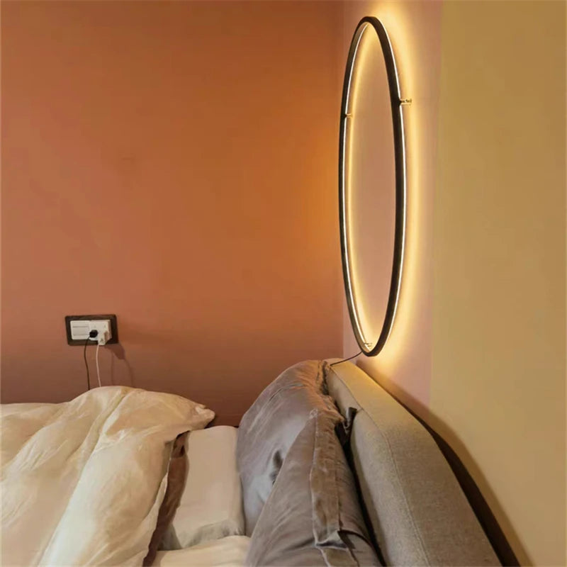 applique murale à led en forme d'anneau pour décoration moderne