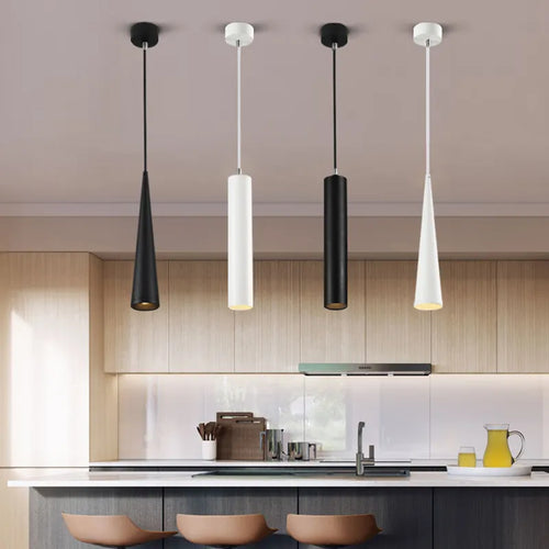 suspension LED Dimmable cylindre cône et tube