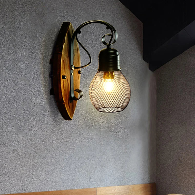 applique murale en bois massif style rétro pour décoration intérieure