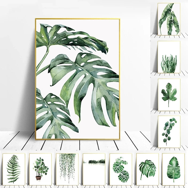 plante tropicale moderne art mural scandinave décoration intérieure