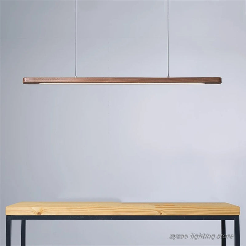 Suspension led en bois de style nordique idéale pour restaurant ou bureau