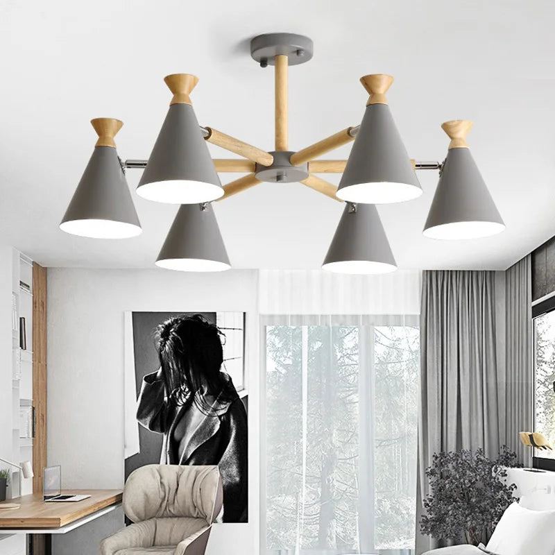 suspension nordique en bois pour décoration intérieure