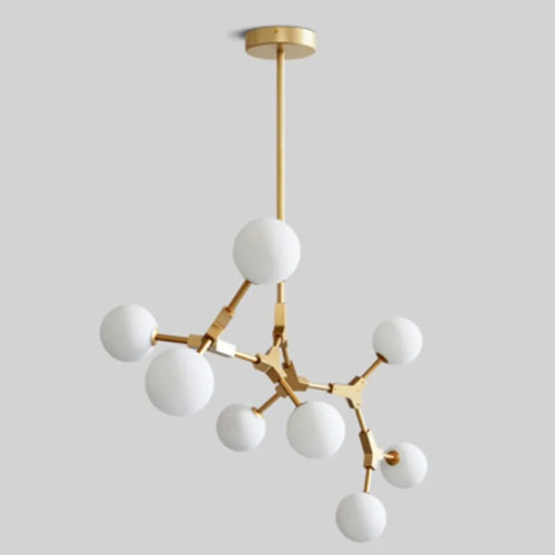 Suspension verre laiteux nordique postmoderne