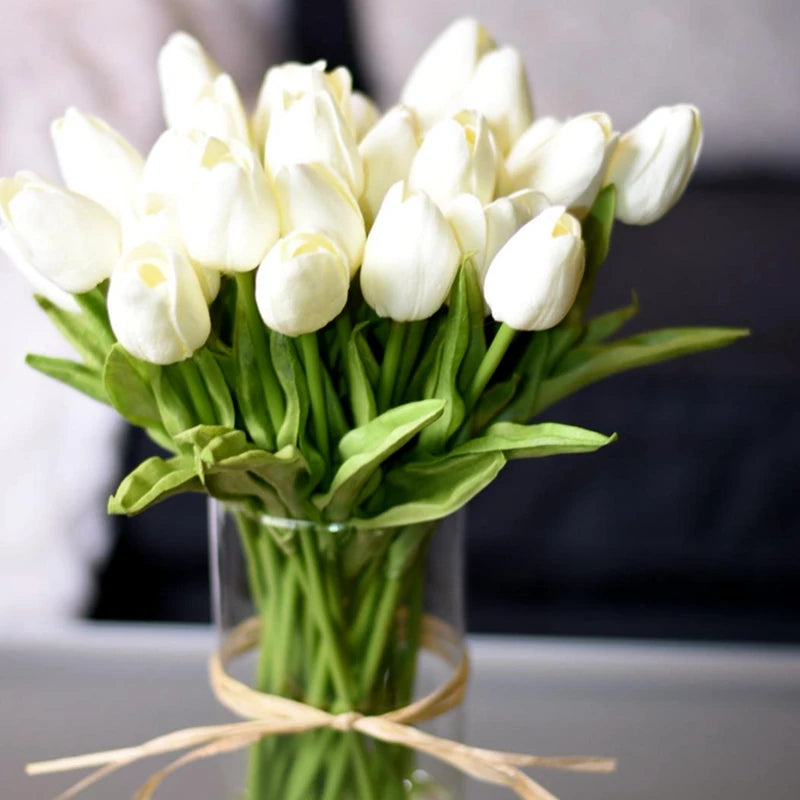lot de 10 tulipes artificielles pour décoration de mariage et jardin