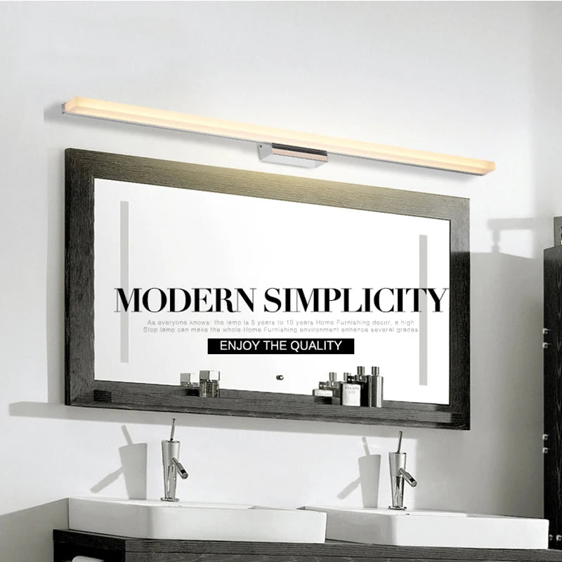 lampe led moderne pour miroir étanche en acrylique