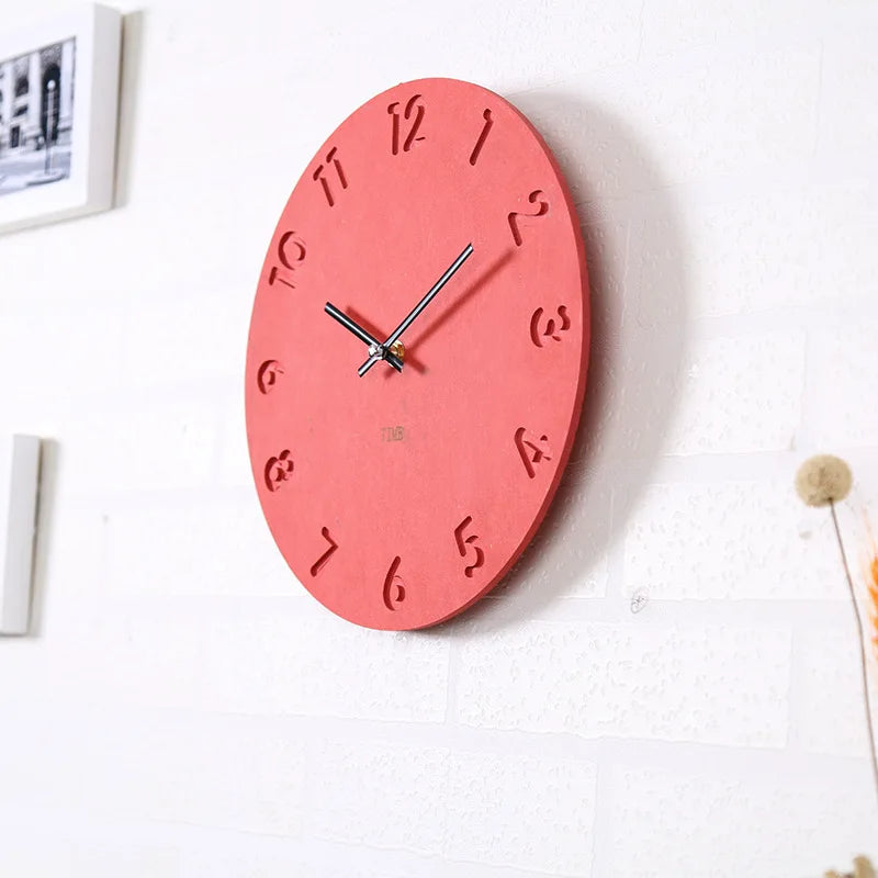 horloge murale numérique en bois design moderne décoration intérieure silencieuse