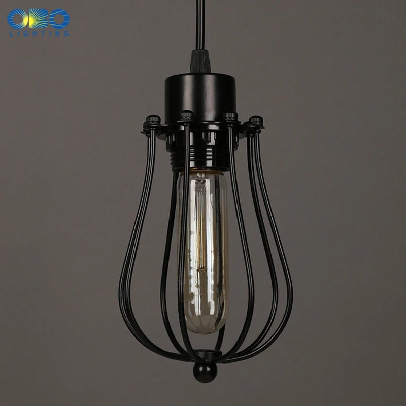 Suspension Vintage peintes en métal noir