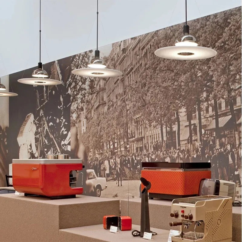 lustre d'art design italien rond moderne soucoupe volante