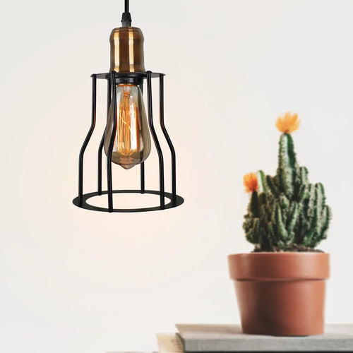 luminaire loft cage décor applique abat-jour vintage maison salon