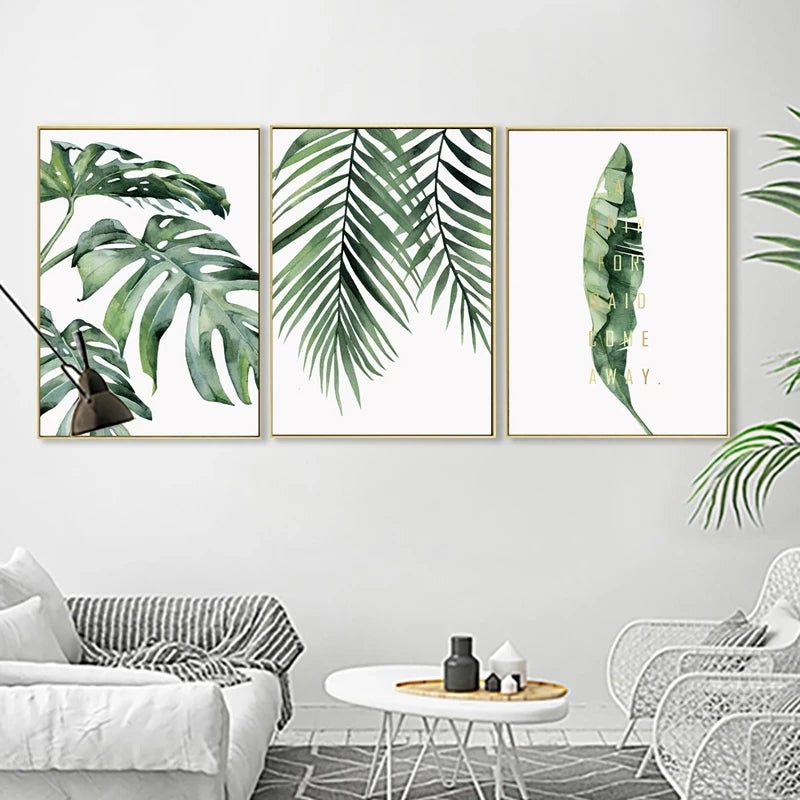 plante tropicale moderne art mural scandinave décoration intérieure