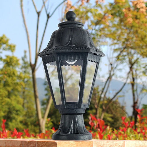 design italien colonne hexagonale lampe extérieure villa cour passerelle