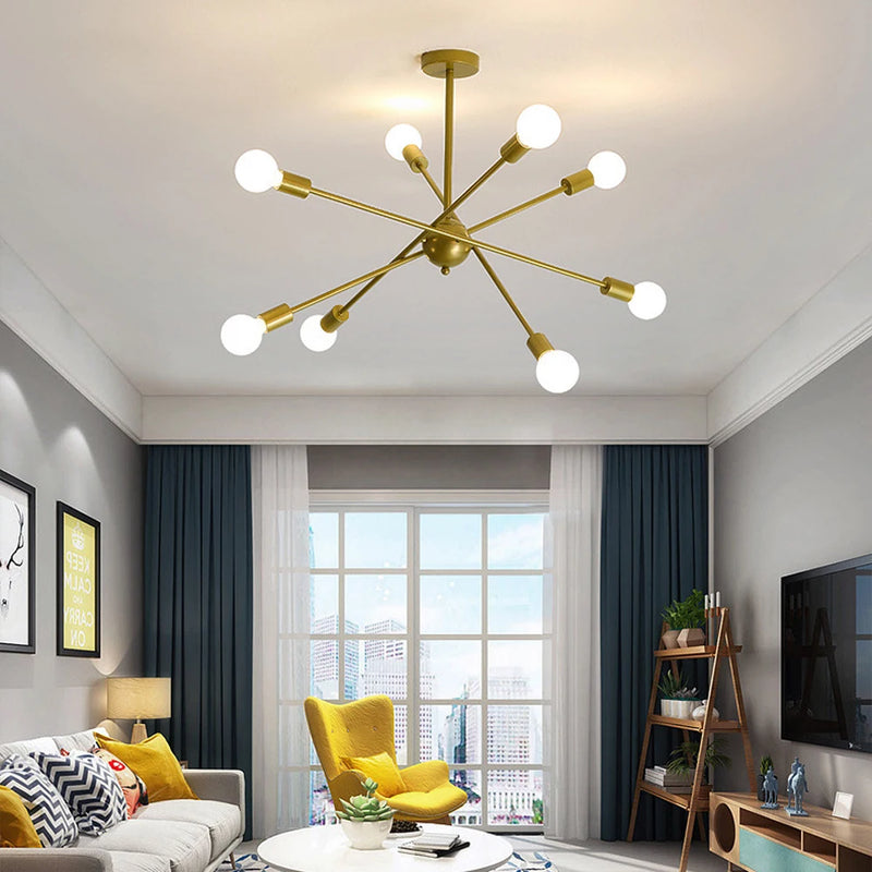 Plafond moderne à LEDs lustre lumière salon chambre industrielle spoutnik lustres suspension lampe créative éclairage maison décor