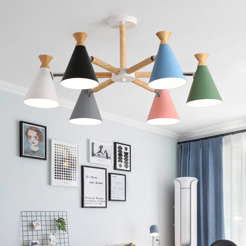 suspension nordique en bois pour décoration intérieure