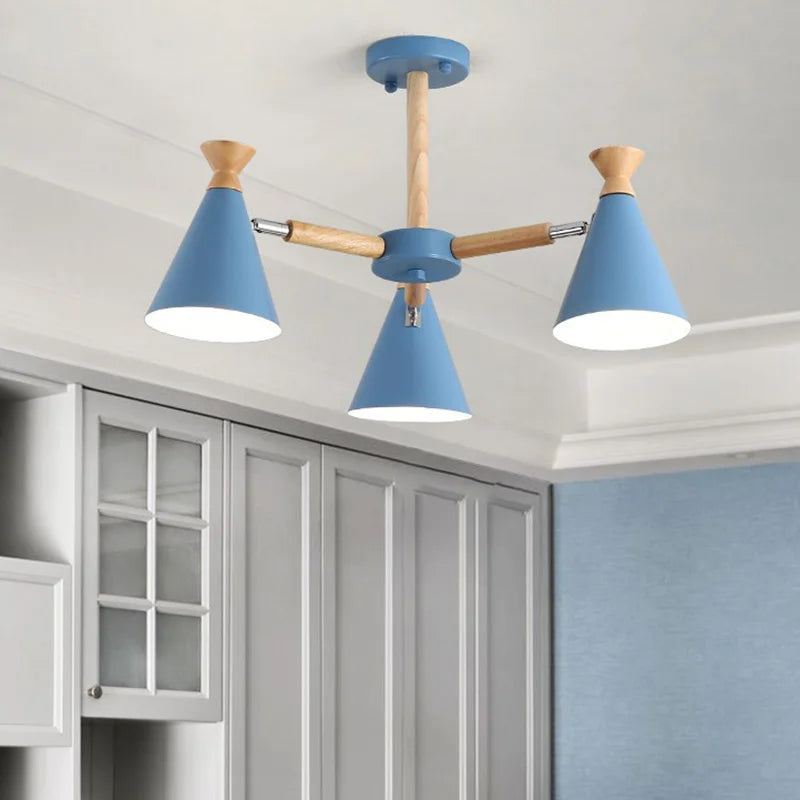 suspension nordique en bois pour décoration intérieure