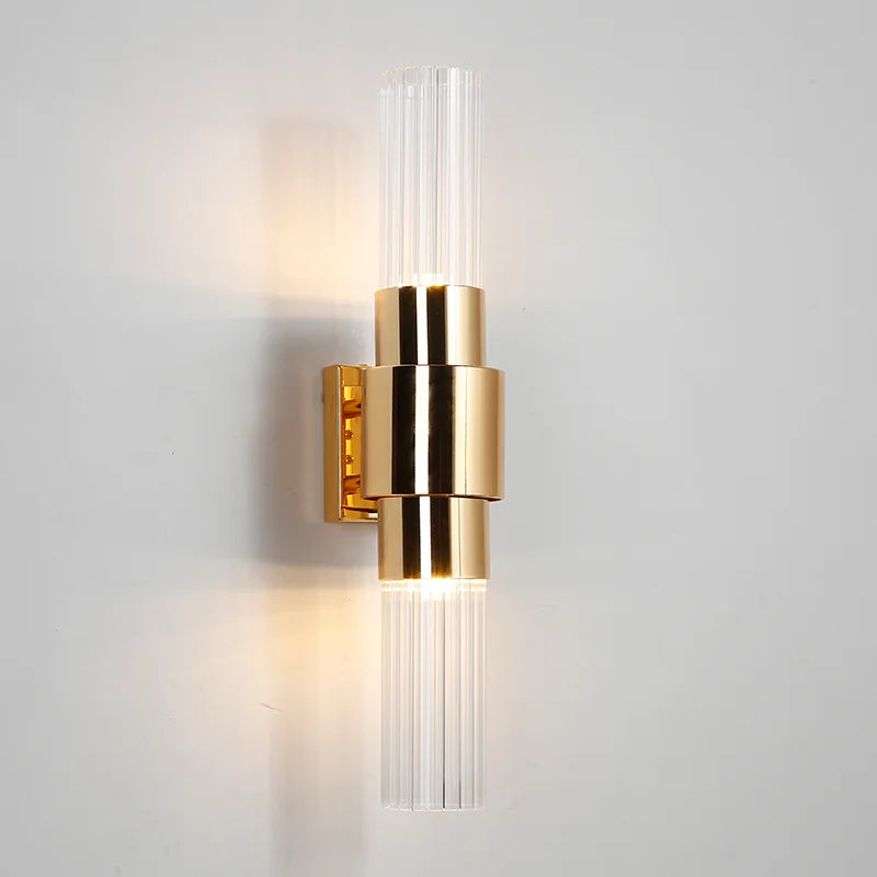 applique murale led moderne en verre doré décoratif d'intérieur