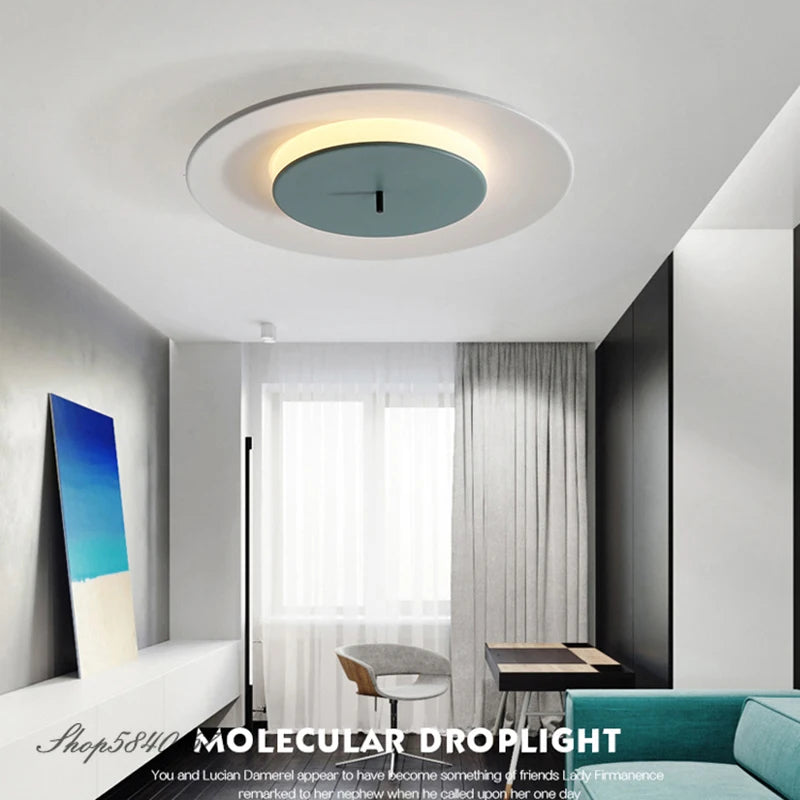 plafonnier simple disque led avec couverture suspendue