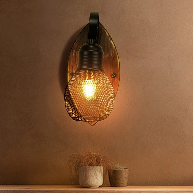 applique murale en bois massif style rétro pour décoration intérieure