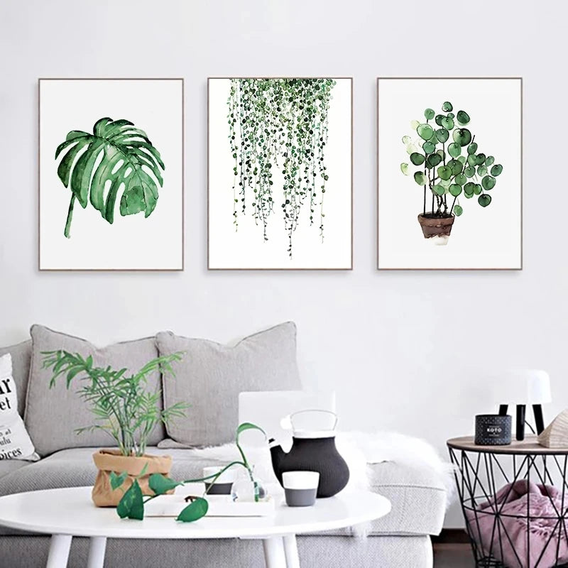 plante tropicale moderne art mural scandinave décoration intérieure
