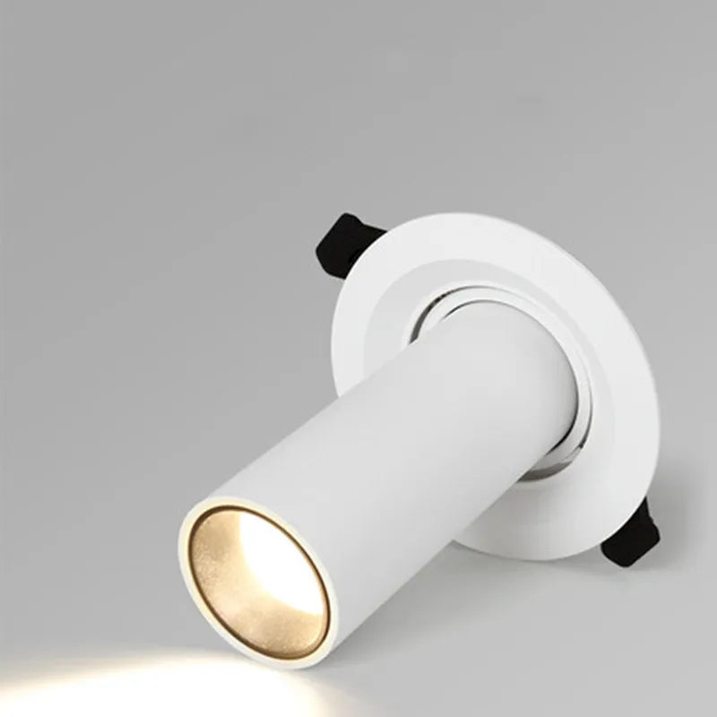 Spot de Plafond Tube Long noir/blanc encastré Led point lampe Angle rotatif 12w