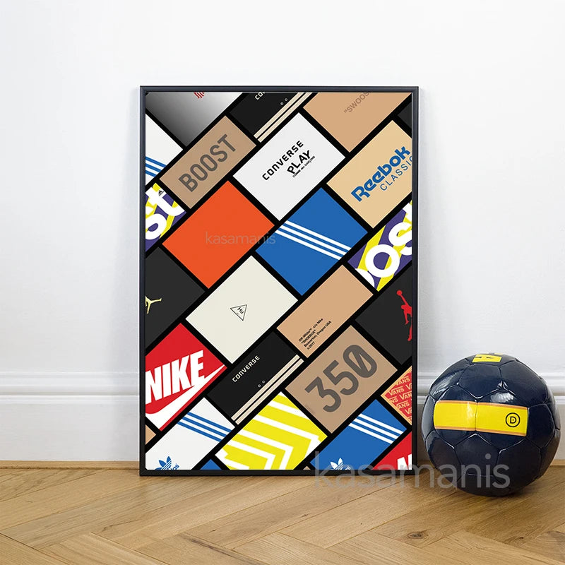 affiche d'art sneaker box moderne pour passionnés de sneakers