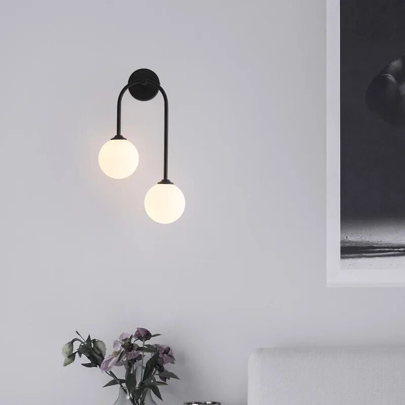 Applique murale LED moderne en verre laiteux