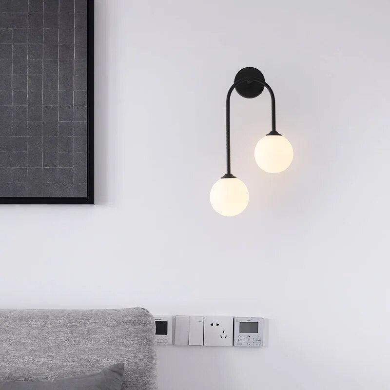 Applique murale LED moderne en verre laiteux