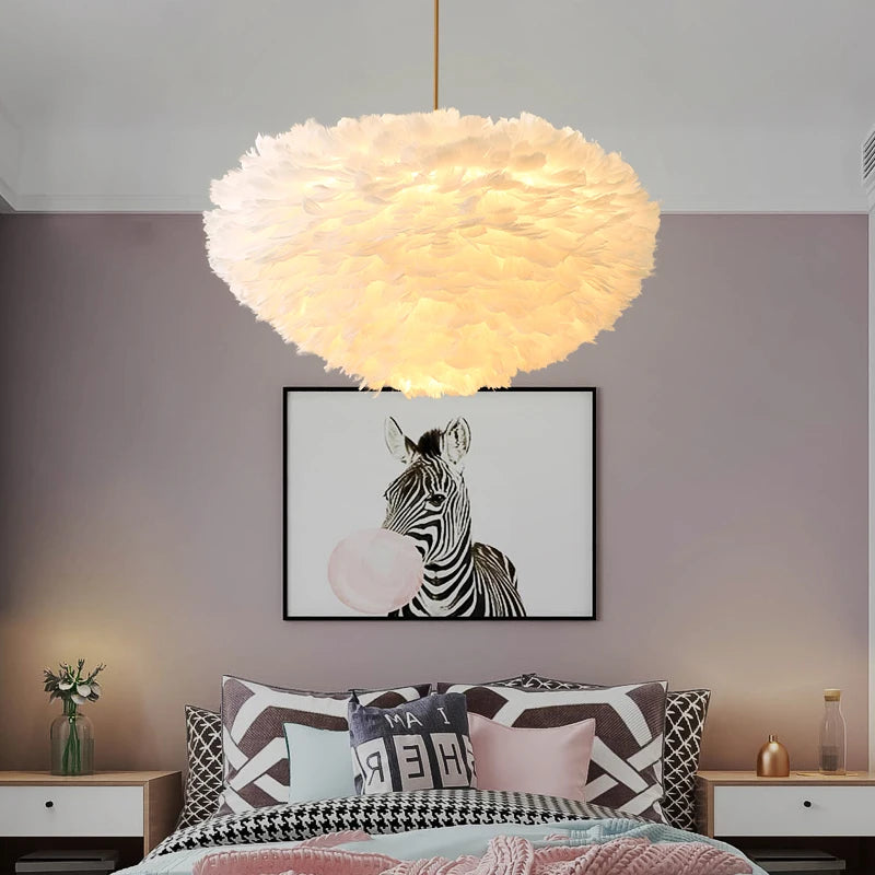 Suspension LED en forme de plumes