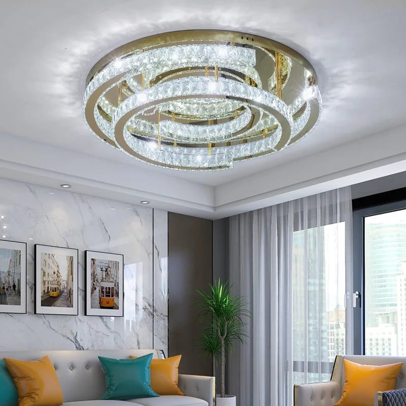 plafonnier led moderne en cristal design réglable