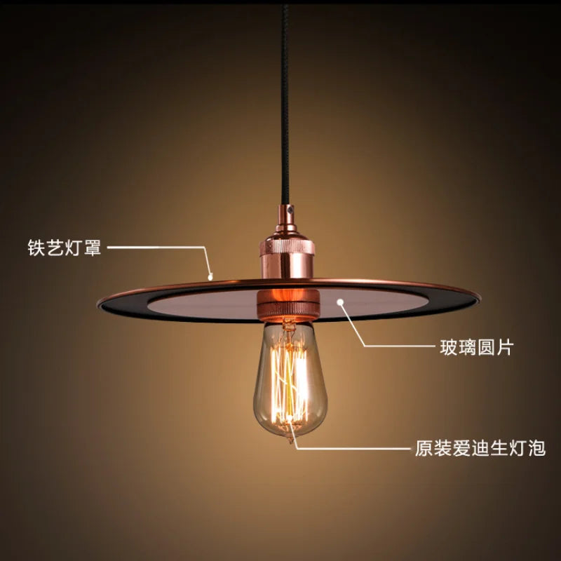 suspension luminaire ufo vintage créative pour restaurant et café