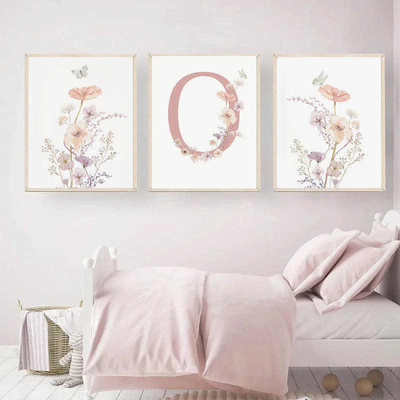 affiche personnalisée fleurs sauvages décoration pour chambre enfant