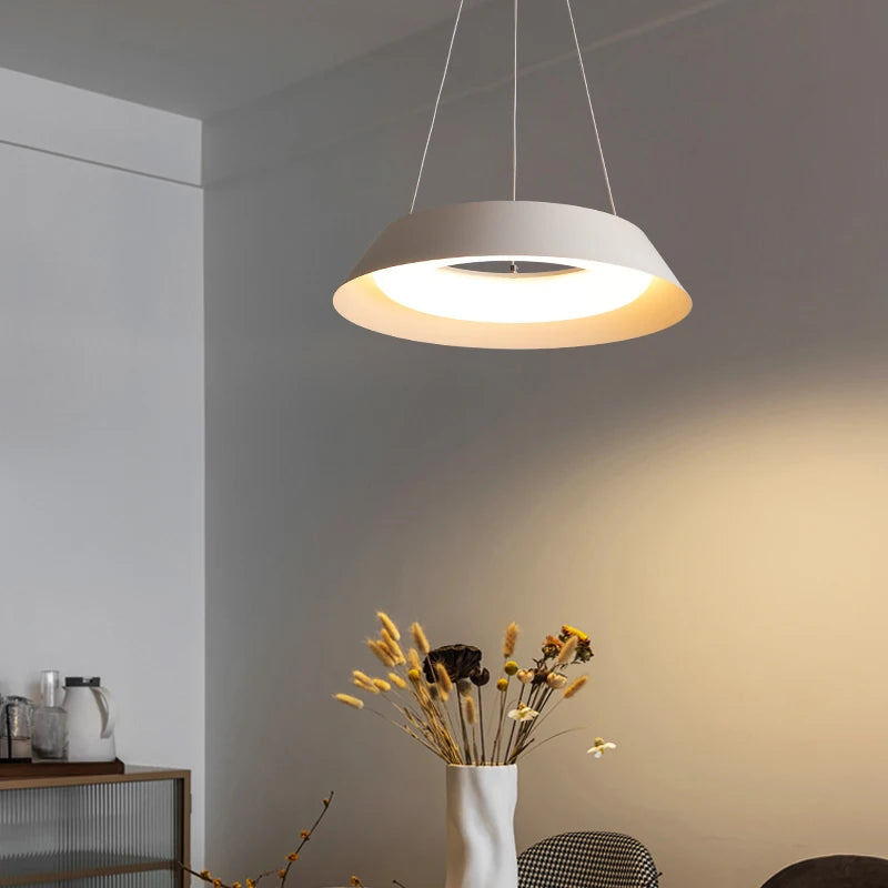 lustre led minimaliste moderne créatif bar rond suspension