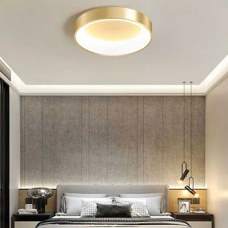 lampes de plafond modernes led pour intérieur simple or