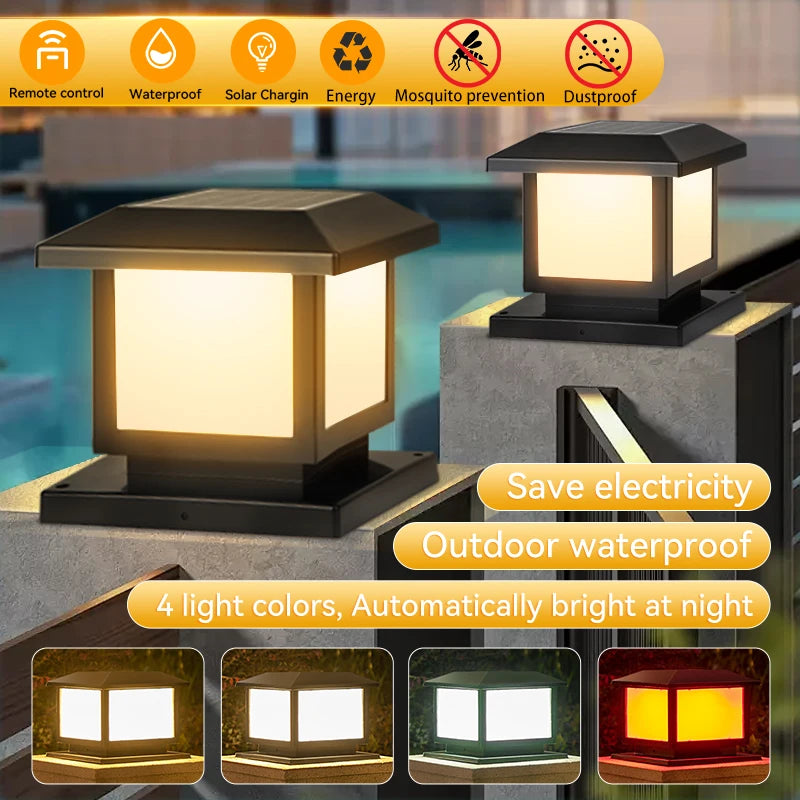 lampes solaires led étanches avec télécommande pour jardin
