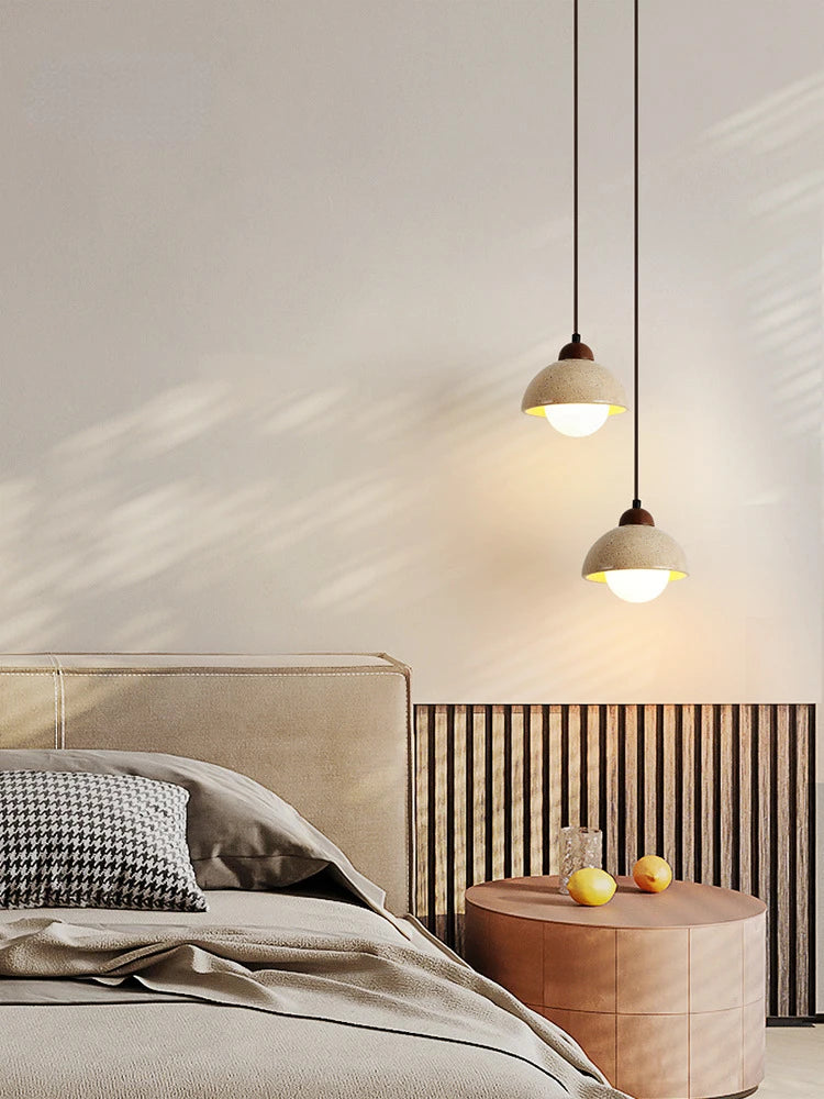 suspension en marbre travertin luminaire décoratif d'intérieur longueur réglable