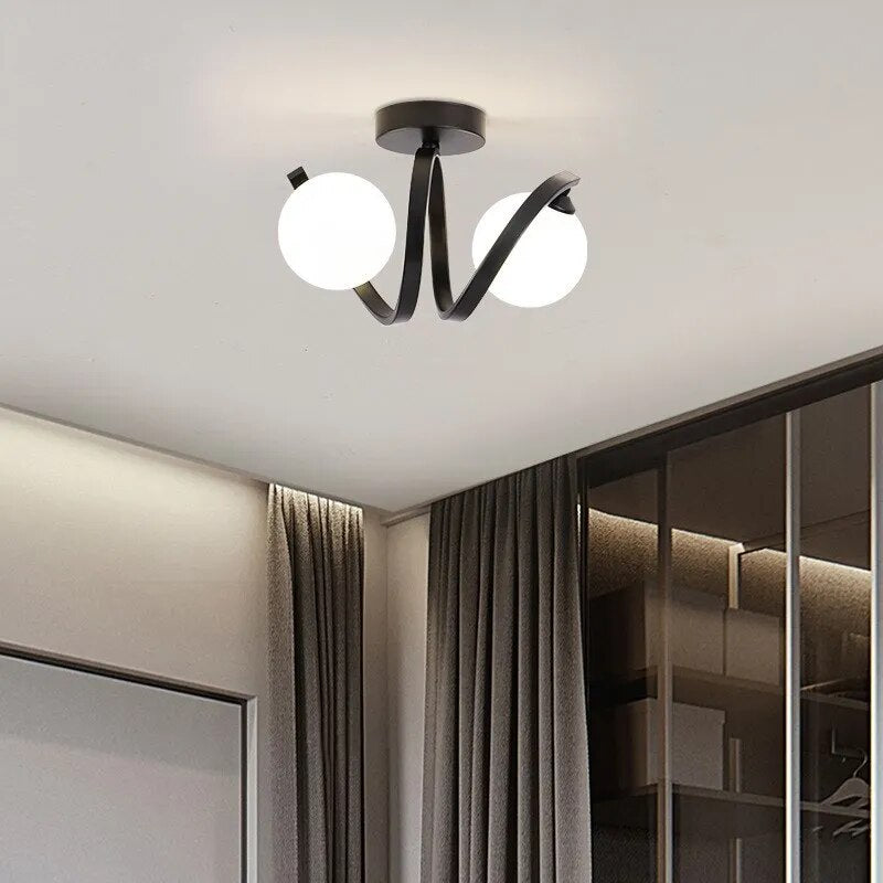 plafonnier verre moderne minimaliste noir