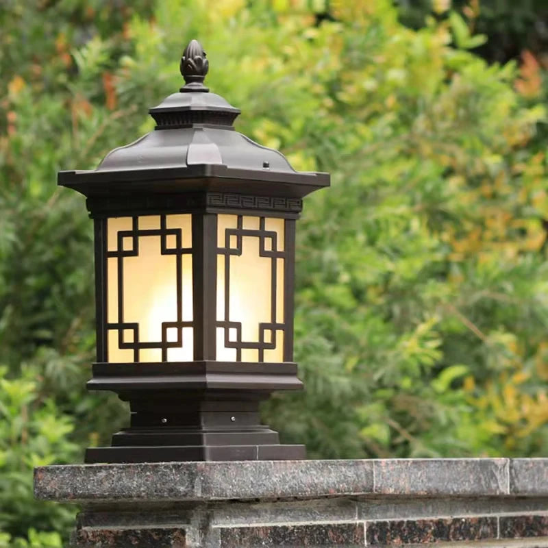 lampadaire extérieur classique éclairage led étanche pour jardin rétro