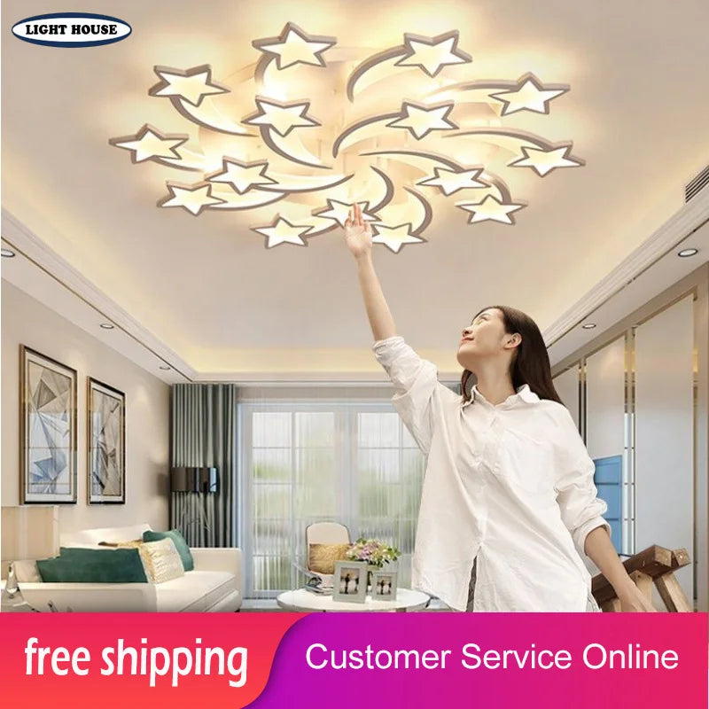 plafonnier led étoile acrylique design moderne luminaire décoratif intérieur