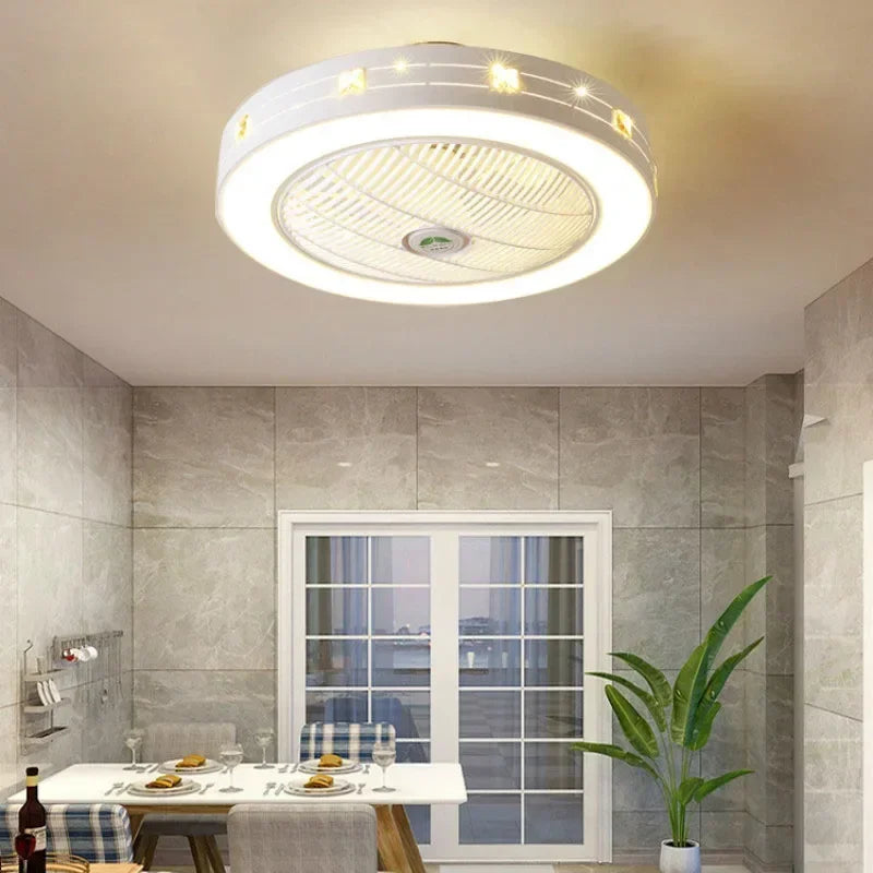 ventilateur de plafond moderne avec lumière led et télécommande