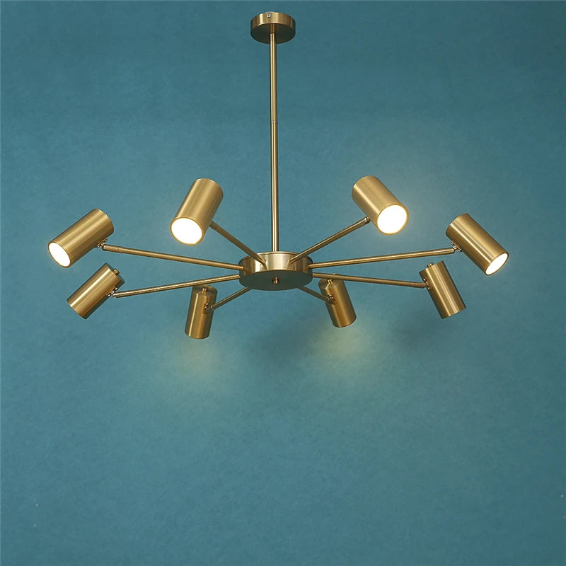 lustre nordique minimaliste moderne réglable multi-têtes créatif
