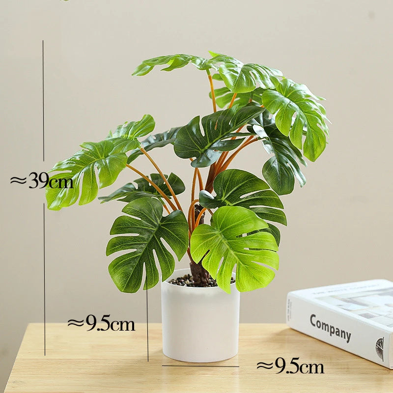 plante artificielle en pot bambou monstera pour décor bureau et maison