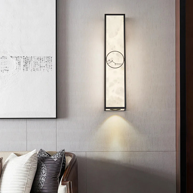 lampe décorative rétro en cuivre et marbre naturel led luxe