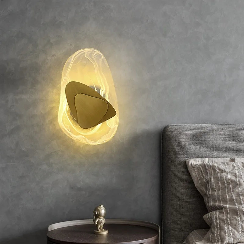 applique murale LED créative en verre pour décoration artistique