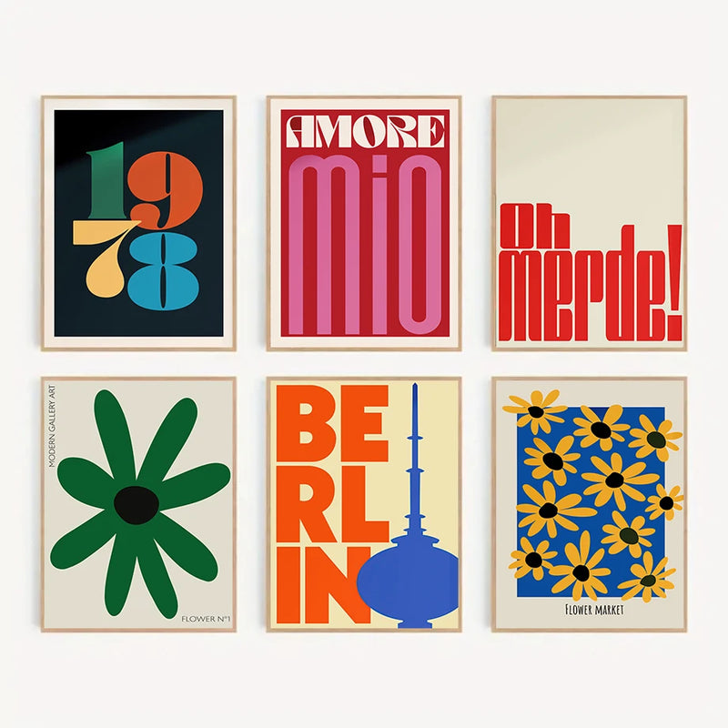 affiches murales abstraites mio flowers pour décoration artistique