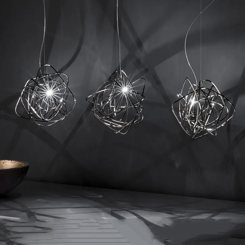 lustre postmoderne minimaliste en acier inoxydable de style nordique
