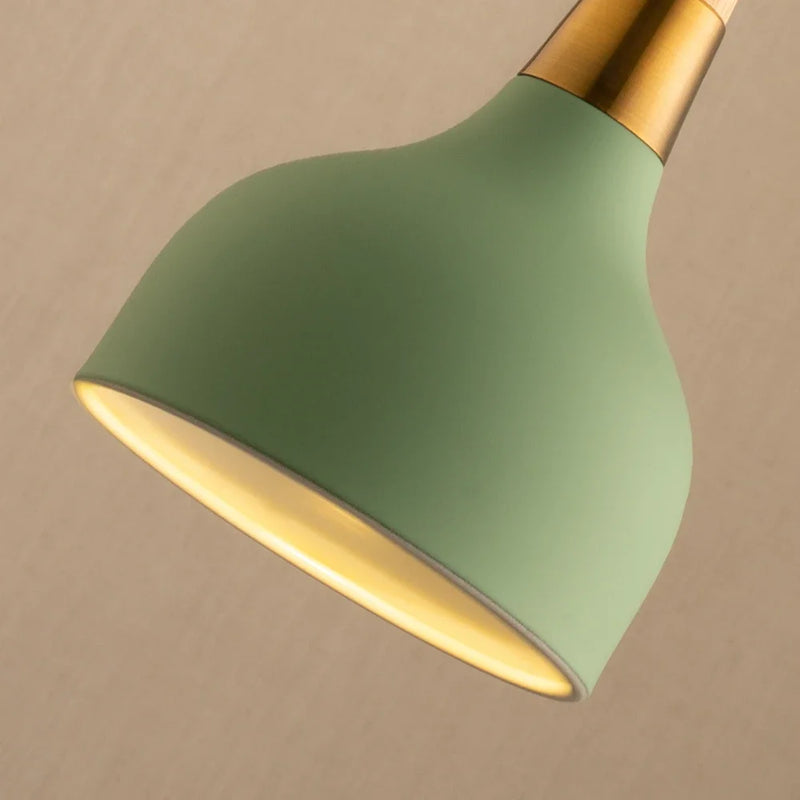 suspension led nordique décorative en bois en forme de macaron